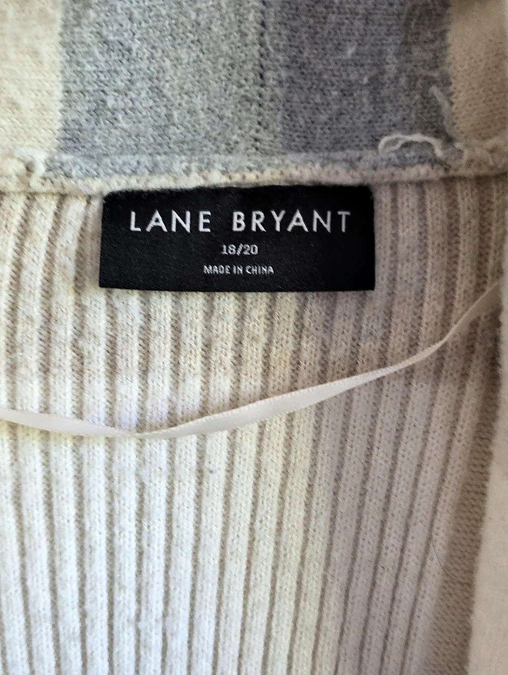 Lane Bryant Color Block Cardigan White & Gray Size 18/20 - Picture 2 of 7